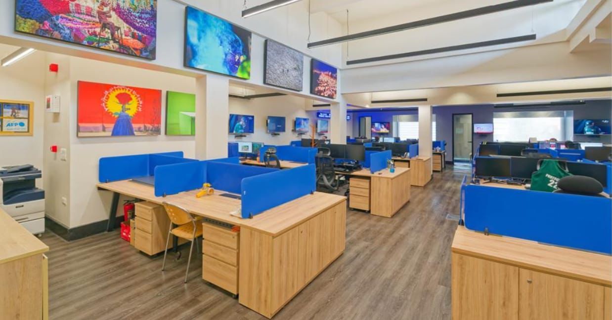 Open plan office interior